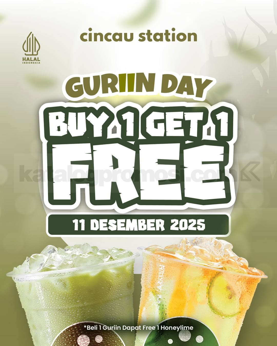 Promo Cincau Station Guriin Day Beli 1 Gratis 1 Promo Cincau Station Guriin Day Beli 1 Gratis 1, nikmati Guriin dan dapatkan Honeylime gratis
