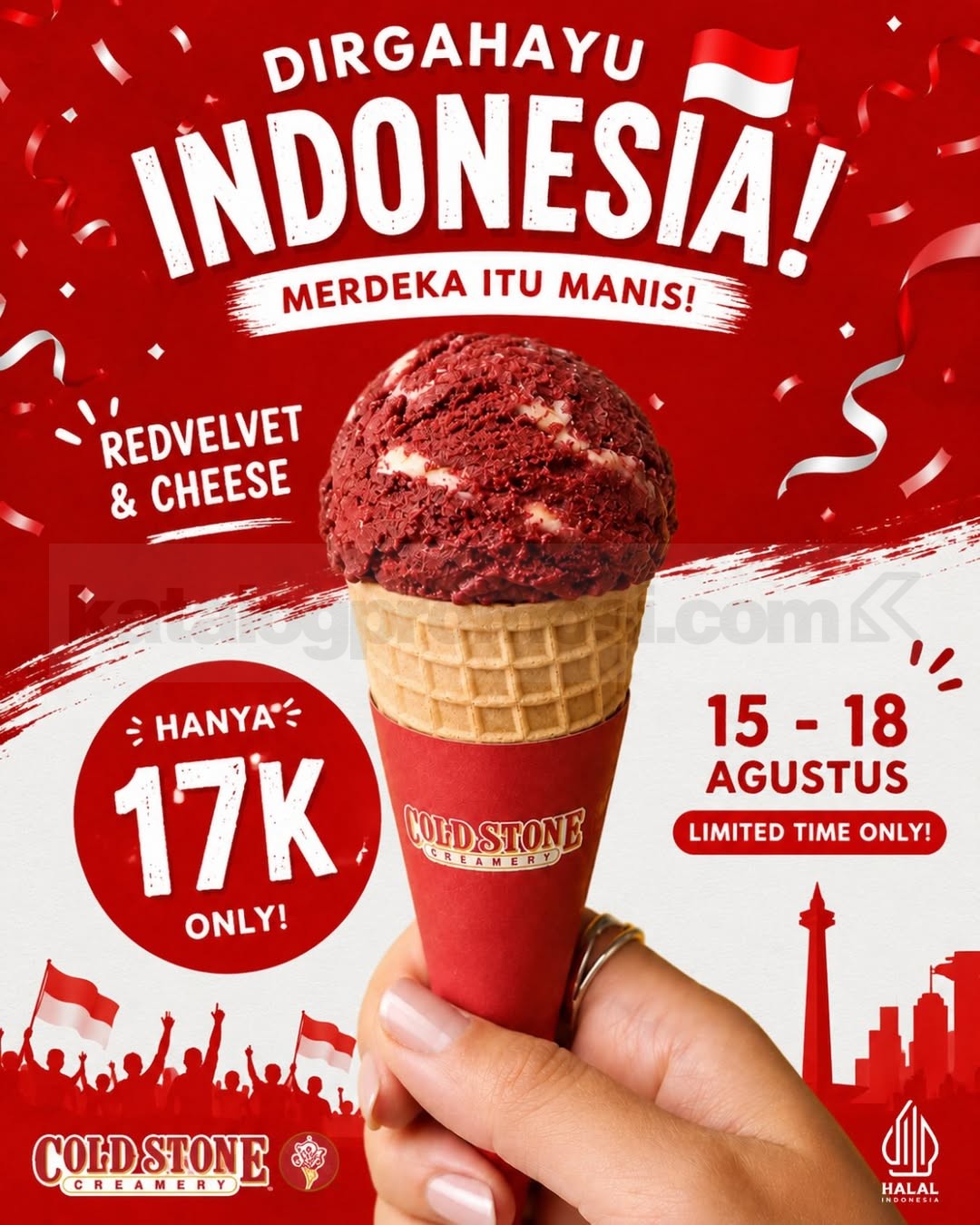 Promo Cold Stone Merdeka Red Velvet Cheese Rp 17.000