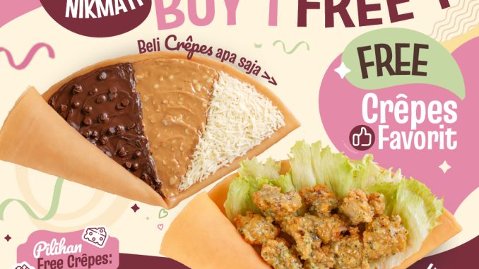 Promo Crêpe O’Butter HALAL Certified Buy 1 Get 1 Free berlaku 17–23 November 2025 di Plaza Blok M untuk merayakan sertifikasi HALAL resmi Crêpe O’Butter.