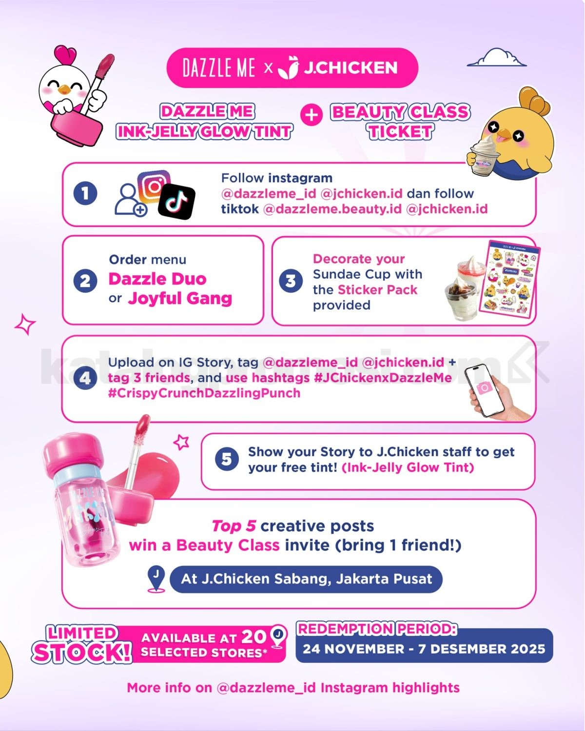 Promo Dazzle Me X J.Chicken Special Bundle Treats Diskon hingga 50% Promo Dazzle Me X J.Chicken Special Bundle Treats Diskon hingga 50% 3