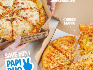 Promo Domino’s Pizza Papi Duo Diskon 50% 2 Medium Pizza bebas pilih menu termasuk Pie & Volcano Pizza