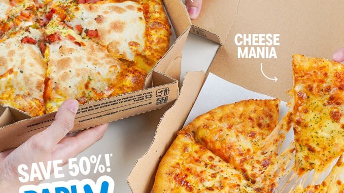 Promo Domino’s Pizza Papi Duo Diskon 50% 2 Medium Pizza bebas pilih menu termasuk Pie & Volcano Pizza