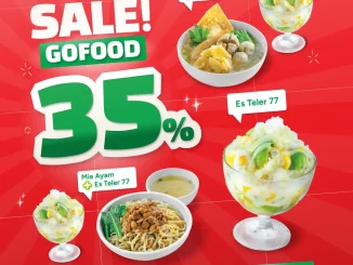 Promo Es Teler 77 GoFood Flash Sale diskon 35% menu Bakso Super, Es Teler, Mie Ayam