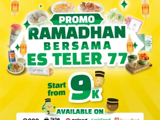 Promo Es Teler 77 Ramadhan mulai Rp. 9.999 dengan voucher TikTok, Qpon, delivery dan bank