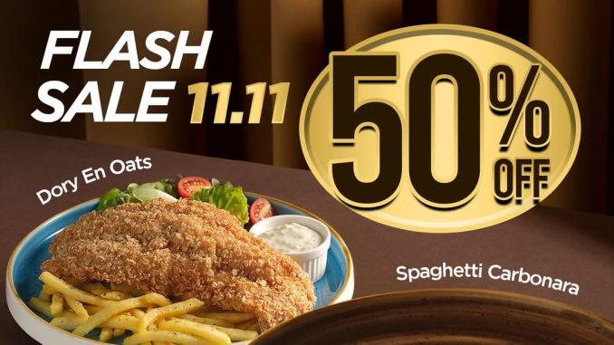 Promo Excelso Flash Sale Diskon 50% menu dory dan pasta di seluruh outlet Excelso Indonesia selama 10–12 November 2025