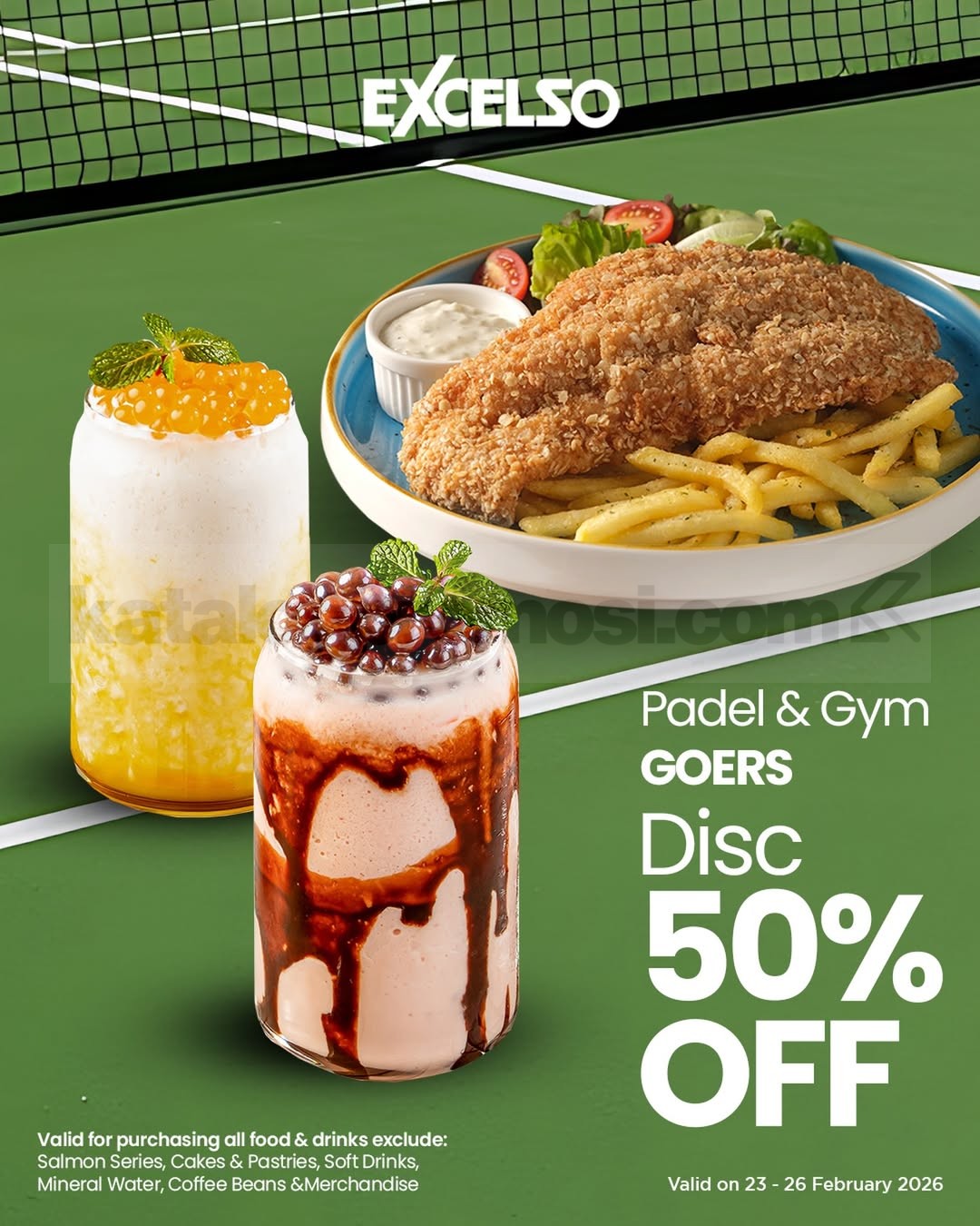 Promo Excelso Padel & Gym Goers Diskon 50% Promo Excelso Padel & Gym Goers Diskon 50% menu pilihan bawa racket atau membership gym