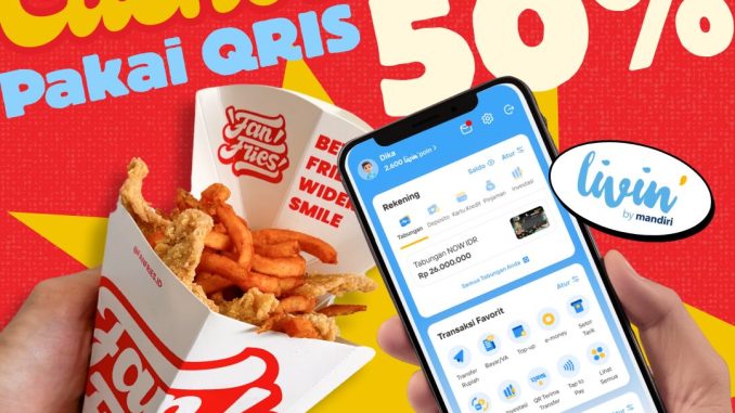 Promo Fan Fries cashback 50% pakai Livin by Mandiri sampai 31 Desember 2025