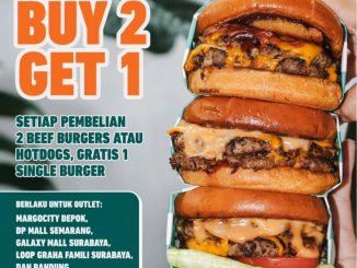 Promo Five Monkeys BUY 2 GET 1 Beef Burger dan Hotdogs gratis Single Burger