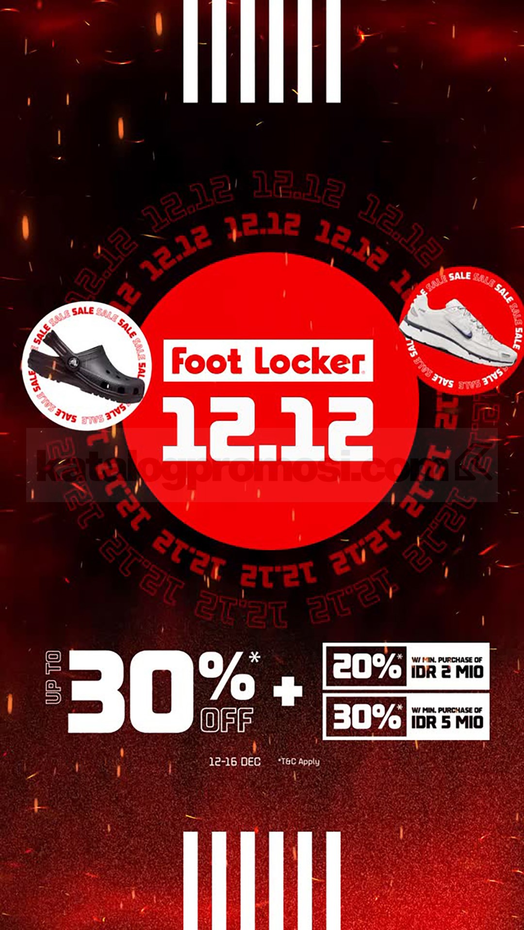 Promo Foot Locker 12.12 Diskon Hingga 30% + 30% Promo Foot Locker 12.12 diskon hingga 30% periode 12 – 16 Desember 2025