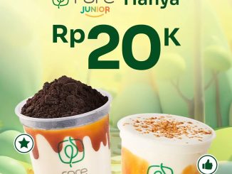 Promo Fore Coffee Hari Anak Sedunia Fore Junior Rp. 20.000 dan diskon 50% via aplikasi Fore berlaku 20 November 2025 di seluruh store Fore Coffee.