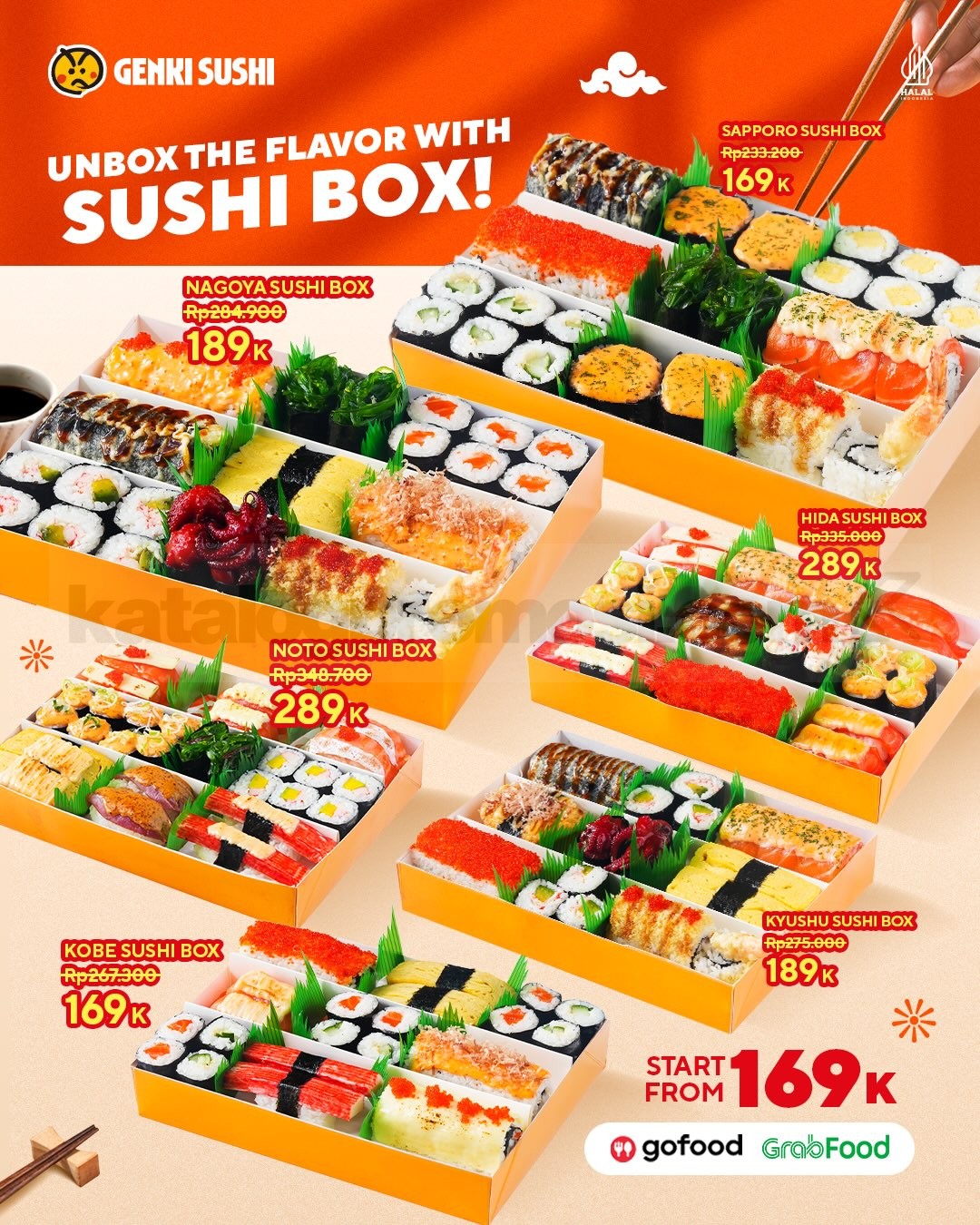 Promo Genki Sushi Online Delivery Sushi Box Mulai Rp169.000 Promo Genki Sushi Online Delivery Sushi Box Mulai Rp169.000 1