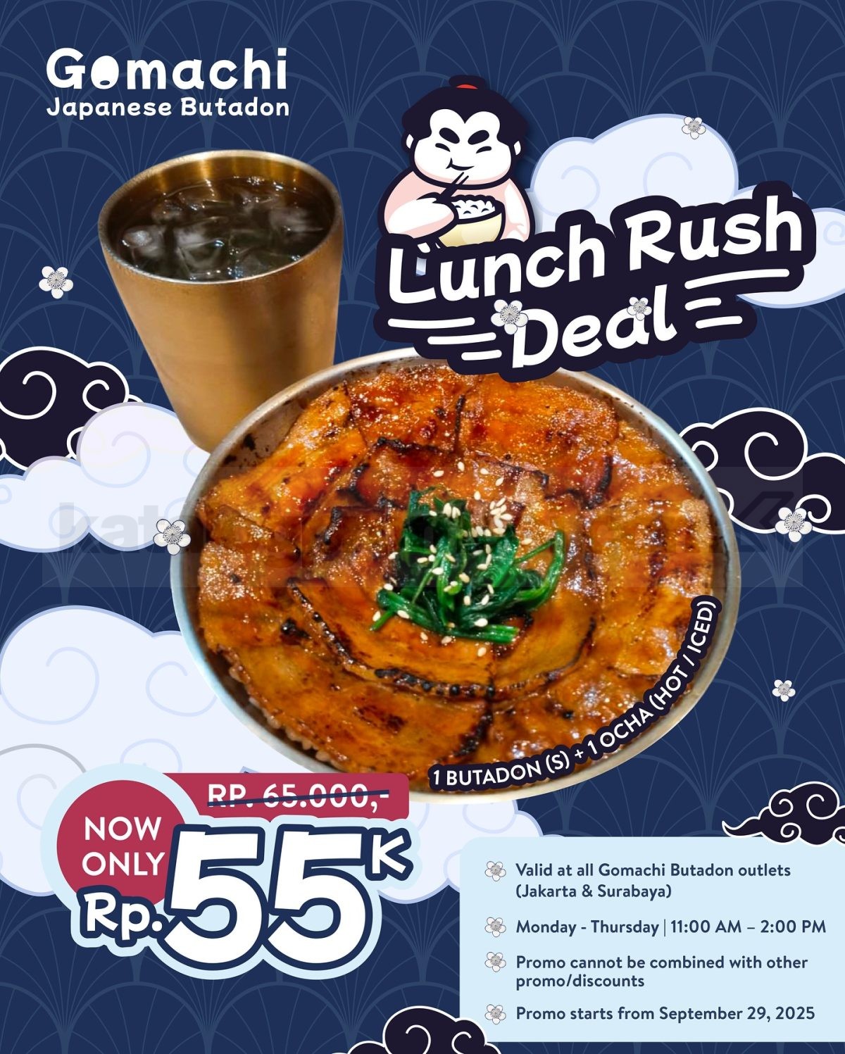 Promo Gomachi Butadon Lunch Rush Deal hanya Rp 55.000 Promo Gomachi Butadon Lunch Rush Deal hanya Rp 55.000 untuk Butadon dan Ocha