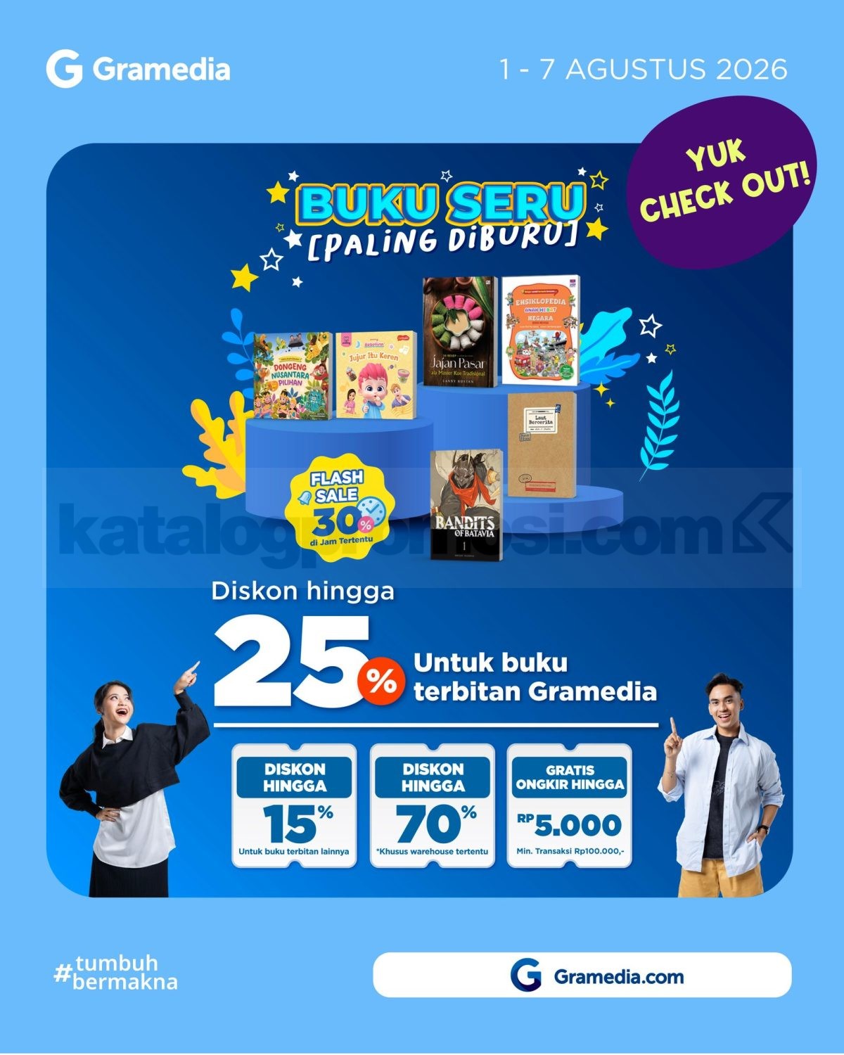 Promo Gramedia Buku Seru Diskon hingga 25% Promo Gramedia Buku Seru Diskon hingga 25% dengan gratis ongkir, flash sale, dan kesempatan memenangkan hadiah.