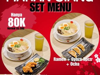Promo Hakata Ikkousha Set Makan Siang cuma Rp.80.000 dengan Ramen + Karaage/Gyoza + ocha