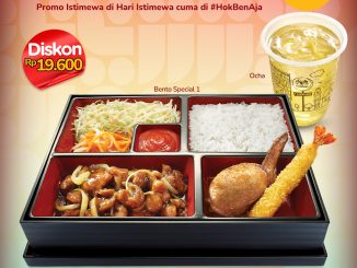 Promo HokBen HUT Kota Batam diskon Rp. 19.600 Bento Special 1 plus Ocha di outlet Batam