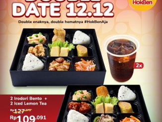 Promo HokBen Double Date 12.12 paket hemat mulai Rp.54 ribu berisi 2 Irodori Bento dan 2 Iced Lemon Tea