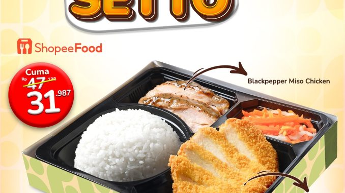Promo HokBen NEW! Hoka Setto Rp.31.987 via ShopeeFood dengan menu Chicken, Seafood, dan Mix