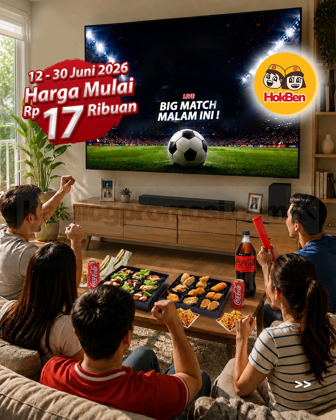 Promo HokBen Semarak Bola Menu Favorit mulai Rp. 17 ribuan Promo HokBen Semarak Bola Menu Favorit mulai Rp. 17 ribuan dengan bonus Coca Cola pada menu tertentu