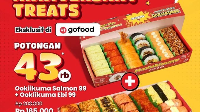 Promo Ichiban Sushi Anniversary Treats Bundling Ookiikuma Rp.43.000 via GoFood