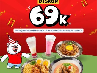 Promo Ichiban Sushi HUT BCA 69 Diskon Rp. 69.000 periode 21 – 22 Februari 2026 transaksi min Rp. 250.000