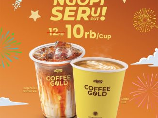 Promo Indomaret Coffee Gold Ngopi Seruput Rp10Ribu, nikmati Kopi Susu Domar Iced & Matcha Dolce Hot di Indomaret tertentu.