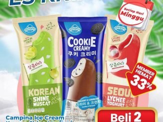 Promo INDOMARET Es Krim Day Beli 2 Gratis 1 khusus member untuk es krim Campina 55ml pada 7 Desember 2025.
