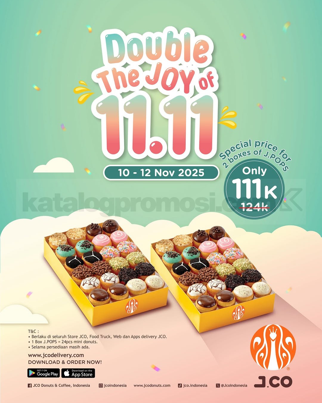 Promo JCO 11.11 2 Box J.POPS cuma Rp. 111.000