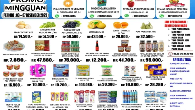 Promo JSM Plangkaraya Fruit Medan Periode 03-07 Desember 2025 1