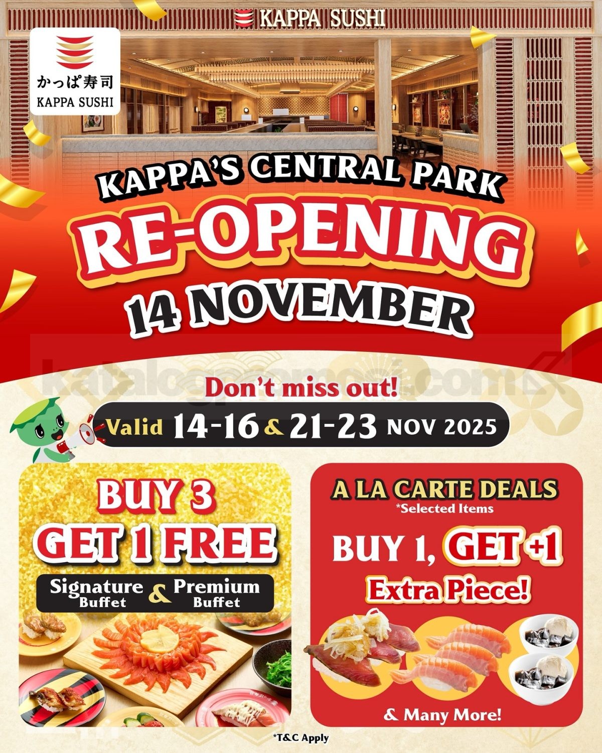 Promo Kappa Sushi Re-Opening Buy 3 Get 1 & Extra Piece Promo Kappa Sushi Re-Opening Buy 3 Get 1 & Extra Piece 1