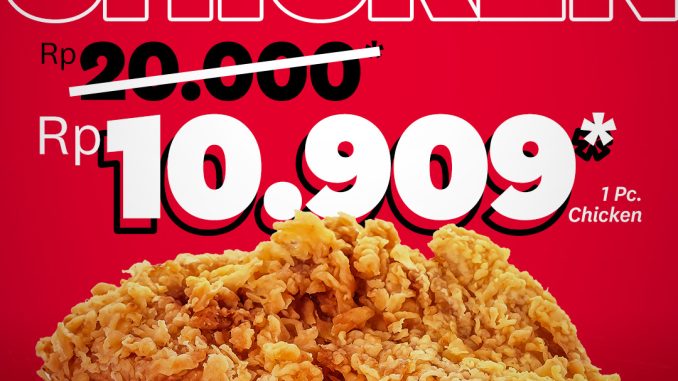 Promo KFC Attack Chicken 1 Pc Ayam Rp. 10.909 hemat setiap Rabu