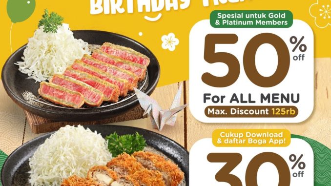 Promo Kimukatsu December Birthday Treats diskon hingga 50% untuk semua menu di bulan Desember