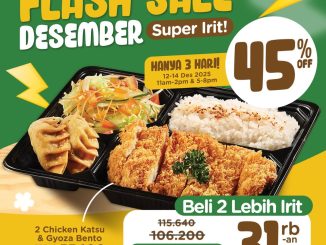Promo Kimukatsu Flash Sale Desember Diskon 45% untuk paket 2 Chicken Katsu & Gyoza Bento dengan ekstra diskon GrabFood