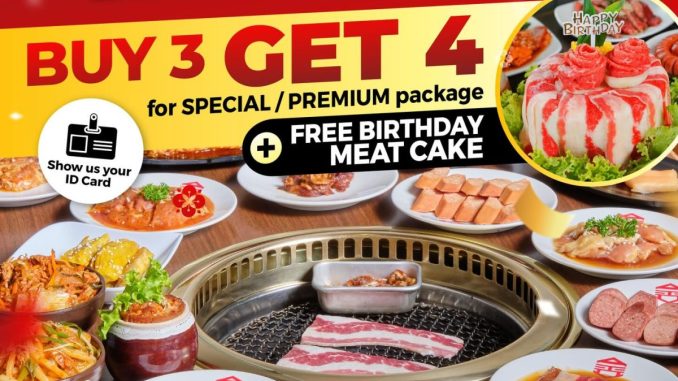 Promo Kintan Buffet x Shaburi December Birthday Treat Buy 3 Get 4 dengan Birthday Meat Cake berlaku 1–31 Desember 2025