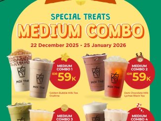 Promo KOI Thé Special Treats Medium Combo minuman teh Rp. 59.000 periode Desember 2025 hingga Januari 2026