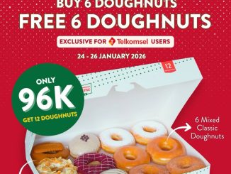 Promo Krispy Kreme Telkomsel Buy 6 Get 6 Doughnuts gratis untuk pengguna Telkomsel