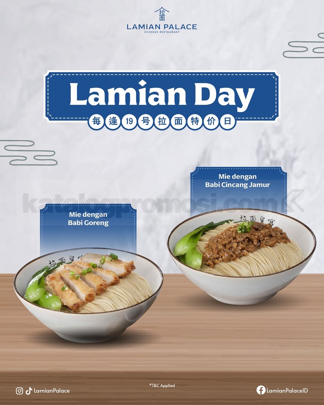 Promo Lamian Palace Lamian Day Mie Favorit Rp. 19.000 Promo Lamian Palace Lamian Day Mie Favorit Rp. 19.000 untuk berbagai pilihan menu mie pada 19 Juni 2026