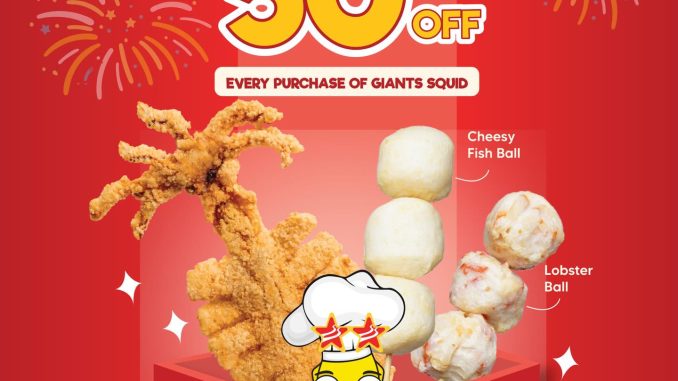 Promo Master Squid Year End Sale Skewers Diskon 50% dengan pembelian Giant Squid