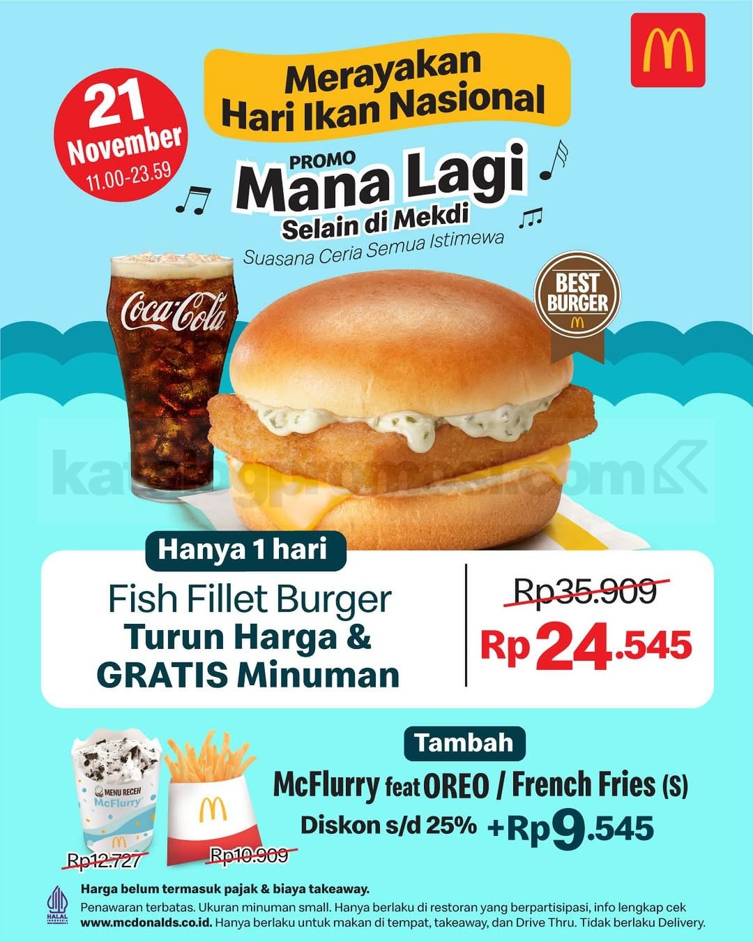 Promo McDonalds Fish Fillet Burger Mulai Rp24.545 + Gratis Minuman Promo McDonalds Fish Fillet Burger Mulai Rp24.545 + Gratis Minuman di restoran tertentu