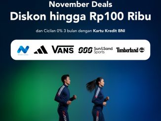 Promo Navya Retail BNI November Treats diskon hingga Rp. 100.000 berlaku 1–30 November 2025 di Vans, adidas, Timberland, dan Sun & Sand Sports