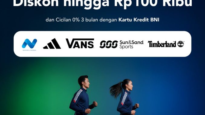Promo Navya Retail BNI November Treats diskon hingga Rp. 100.000 berlaku 1–30 November 2025 di Vans, adidas, Timberland, dan Sun & Sand Sports