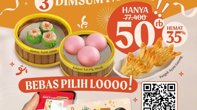 Promo Ocean 11 Boga E-Card nikmati 3 dimsum favorit bebas pilih hanya Rp.50.000