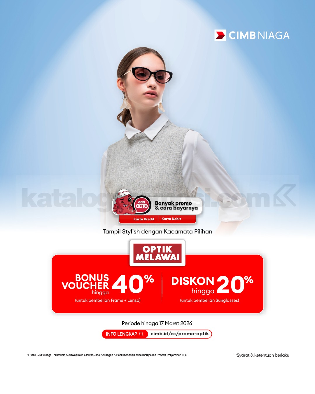 Promo Optik Melawai CIMB Niaga Voucher Hingga 40% Promo Optik Melawai CIMB Niaga Voucher Hingga 40% diskon sunglasses hingga 20%