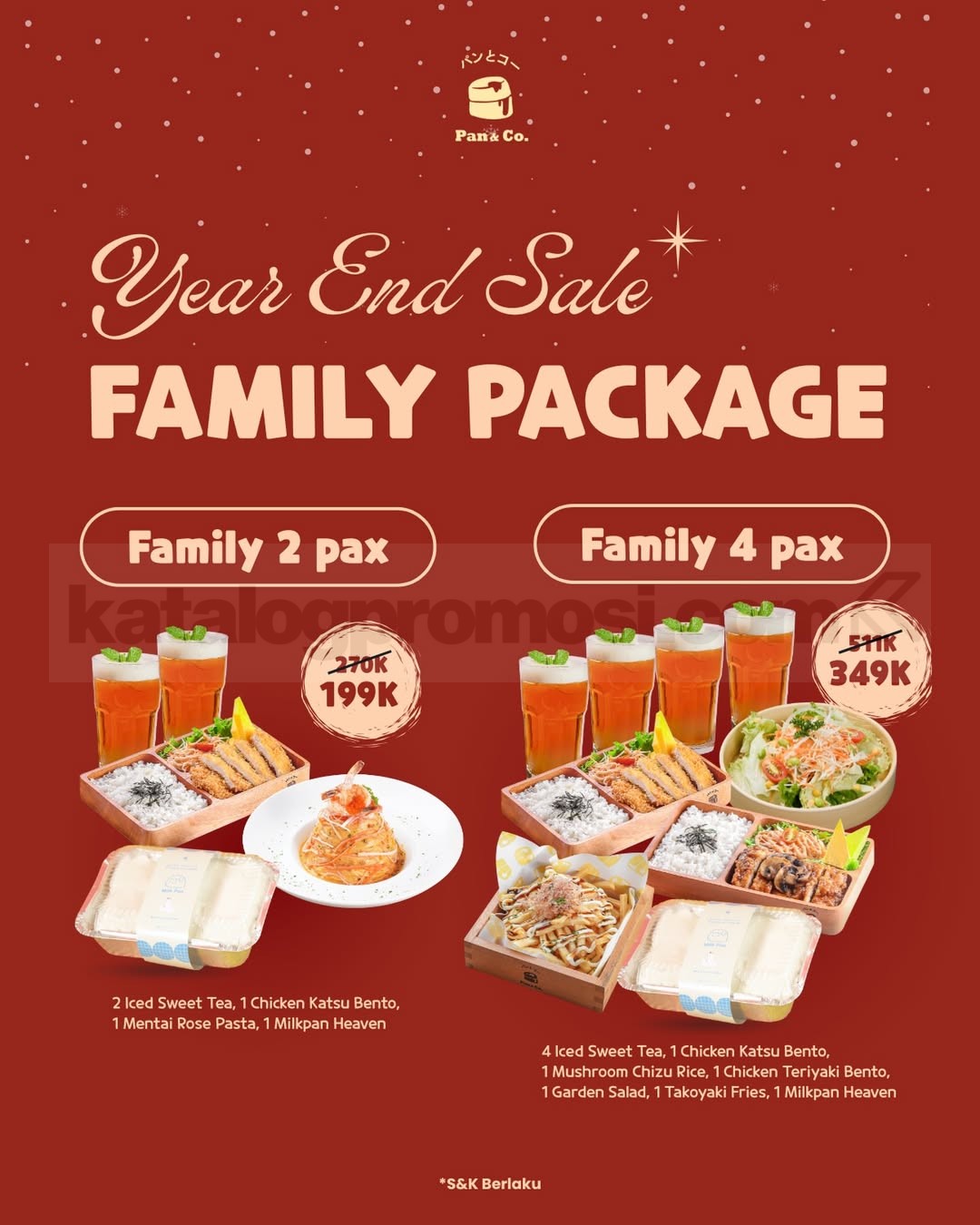 Promo Pan&Co Year End Sale Family Package Mulai Rp. 199.000 Promo Pan&Co Year End Sale Family Package mulai Rp. 199.000 untuk 2–4 orang