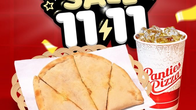 Promo Panties Pizza Flash Sale 11.11 tebus pizza Rp.11.000 untuk pembelian 1 pizza reguler dan minuman
