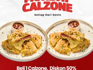 Promo Papa Ron’s Monday Calzone Diskon 50%, beli 1 Calzone dapat diskon 50% untuk Calzone ke-2 setiap Senin.