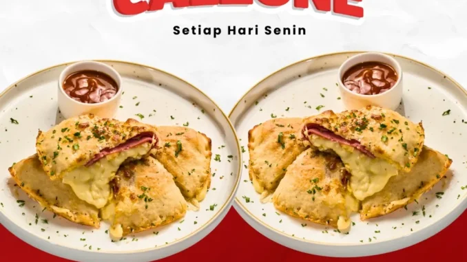 Promo Papa Ron’s Monday Calzone Diskon 50%, beli 1 Calzone dapat diskon 50% untuk Calzone ke-2 setiap Senin.