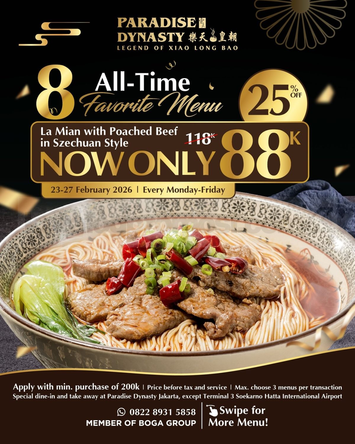 Promo Paradise Dynasty 8 All-Time Favorite Menu Rp. 88.000 Promo Paradise Dynasty 8 All-Time Favorite Menu Rp. 88.000 2