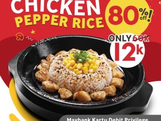 Promo Pepper Lunch Maybank Chicken Pepper Rice Diskon 80% bayar Rp. 12.000 setiap Rabu