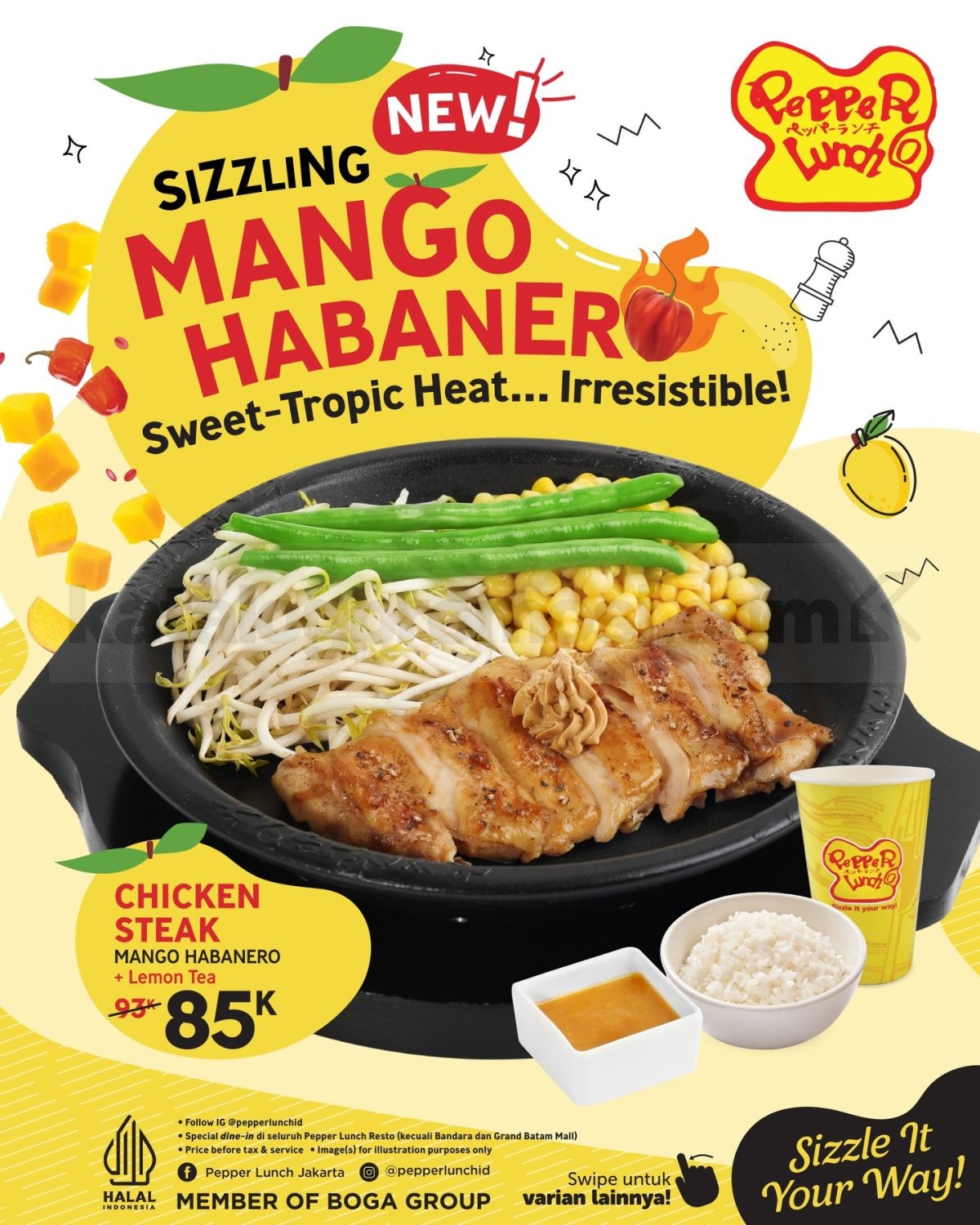 Promo Pepper Lunch NEW! Sizzling Mango Habanero Set mulai Rp. 85.000 Promo Pepper Lunch NEW! Sizzling Mango Habanero Set mulai Rp. 85.000 1