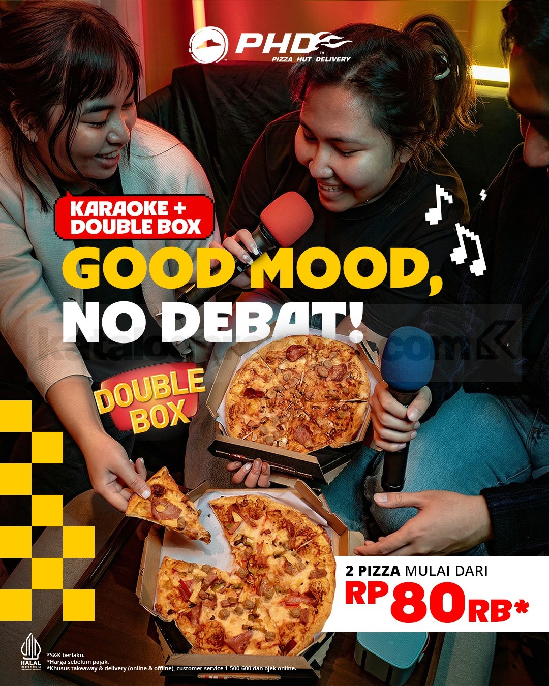 Promo PHD Double Box 2 Pizza mulai Rp. 80.000 Promo PHD Double Box 2 Pizza mulai Rp. 80.000 dengan pilihan 14 topping